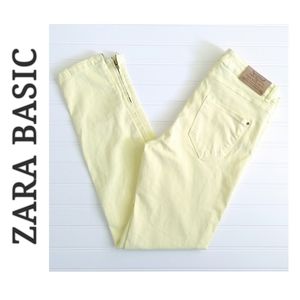Zara Basic baby pastel yellow zipper pant